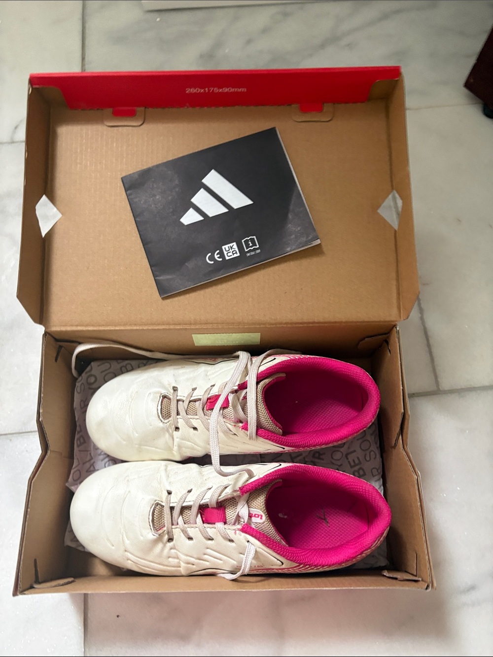 Girls Cleats White Athletic Shoes with Pink Interior